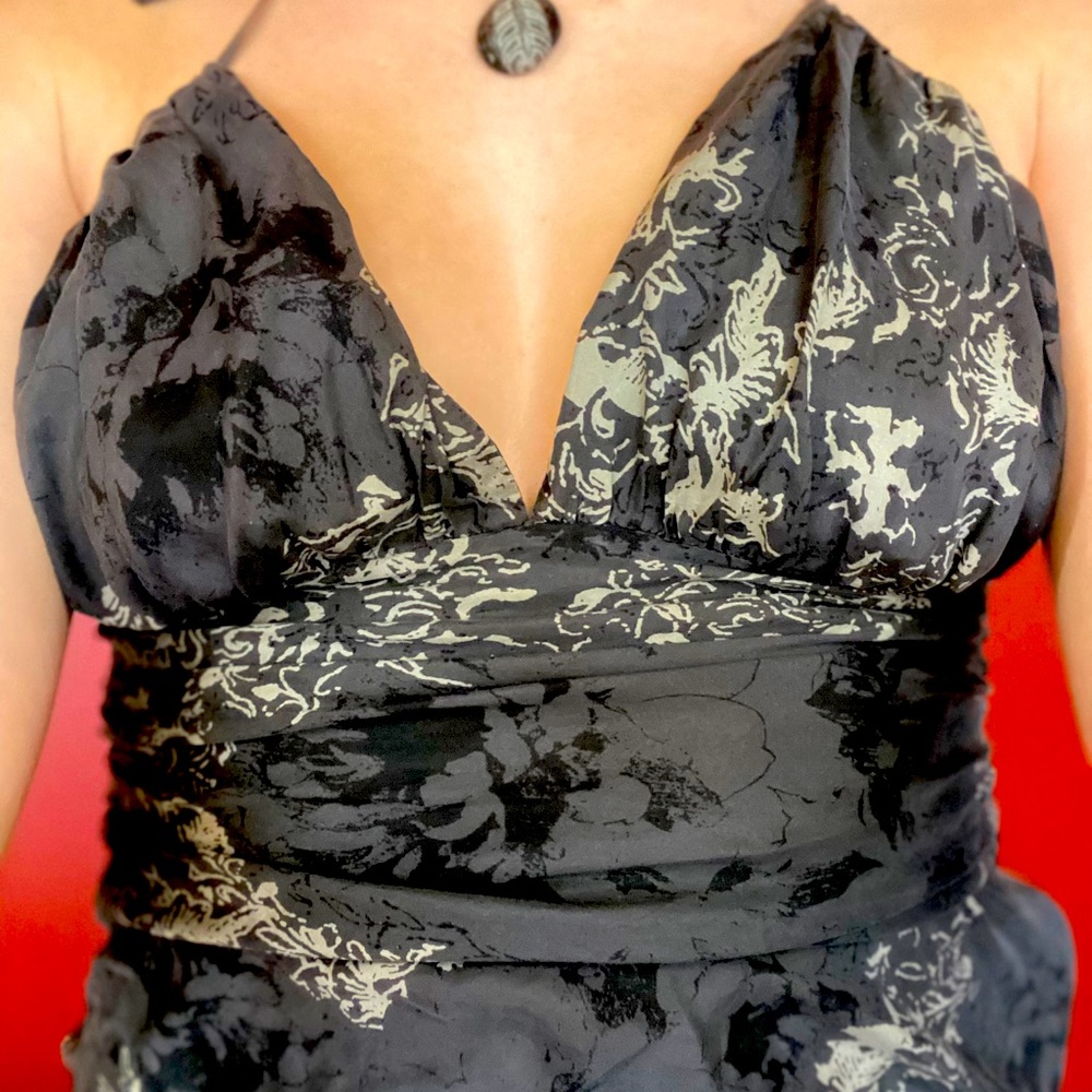 Express 100% silk halter blouse